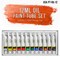 U.S. Art Supply Professional Oil Paint Set - 12 Vibrant Colors in 12ml Tubes for Canvas, Wood & Art Surfaces - Oil Based Paint for Artists, Adults & Students